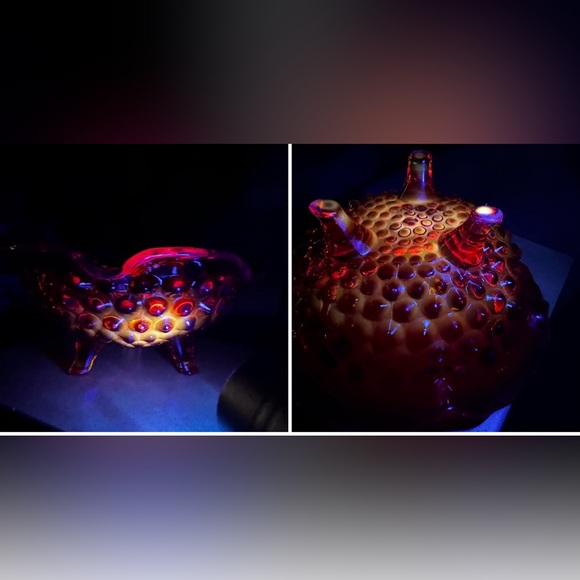 Fenton Amberina Hobnail Footed Bowl✨ - Picture 3 of 16